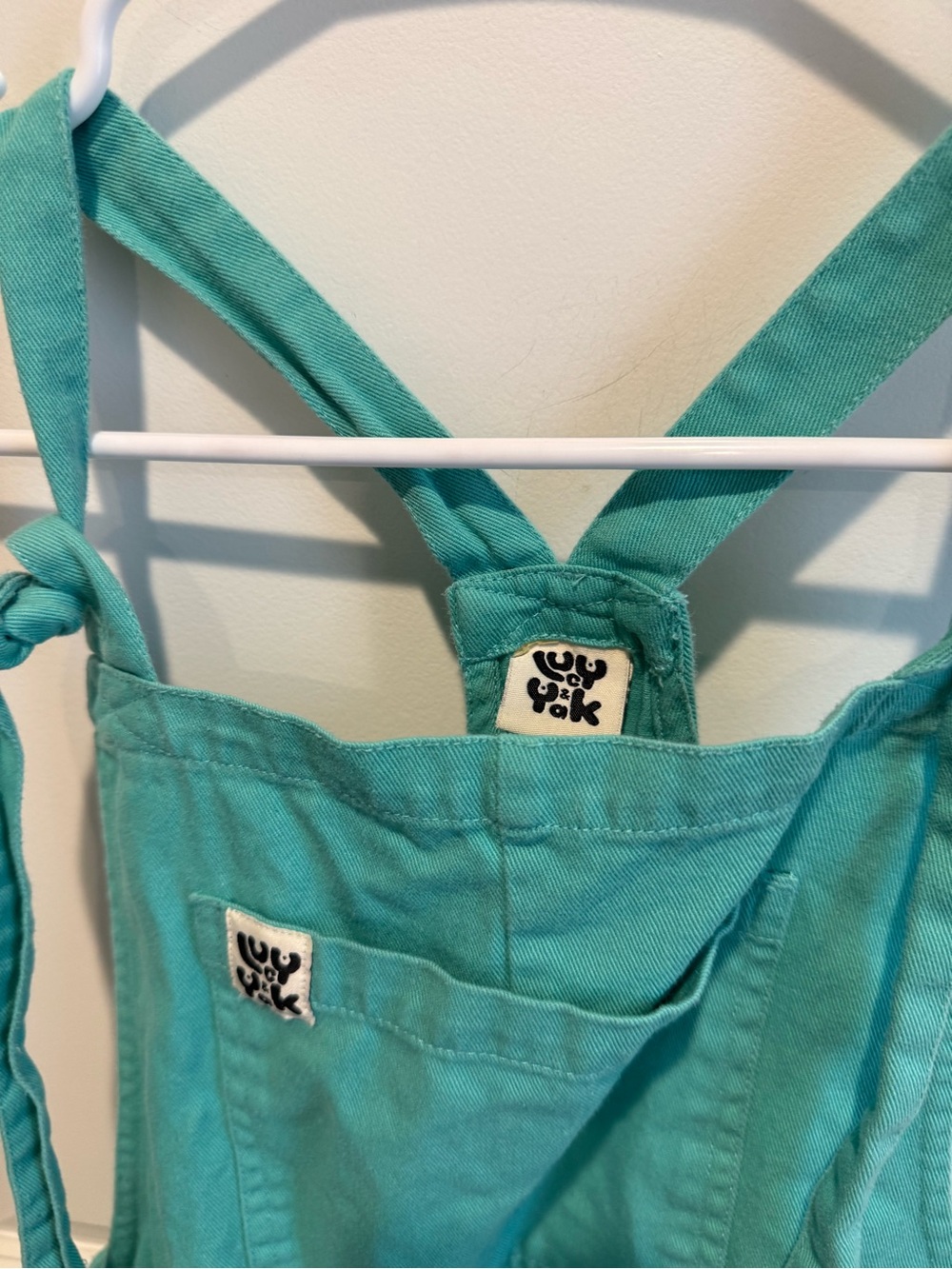 Lucy & Yak Turquoise Cotton Tie-Strap Overalls Jumpsuit Women’s Size 6 - Picture 3 of 5